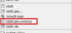 Uložení výkresu jako prototyp